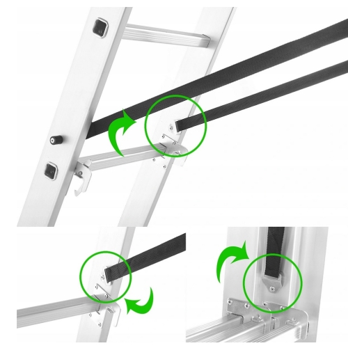 Sterke aluminium ladder 3x12 8m universeel